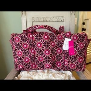 Vera Bradley Iconic Large Duffel Tote. NWT. Raspberry Medallion.